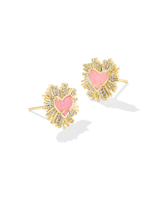 DOLLY PARTON ARI HEART STUD EARRINGS