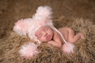 Pink Bear Crocheted Handmade Heirloom Baby Gift Hat