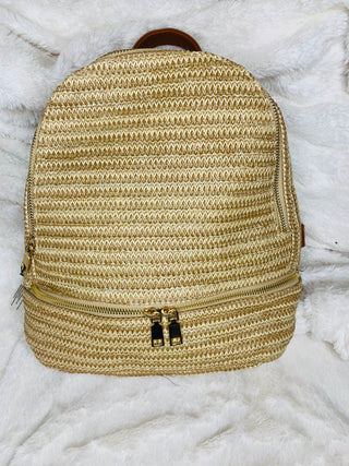 Straw Rattan Backpack