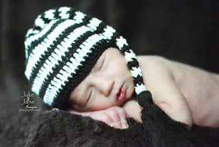 Navy Aviator Crocheted Handmade Heirloom Baby Gift Hat