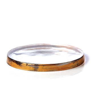 5.5" Gilded Glass Candle Coaster