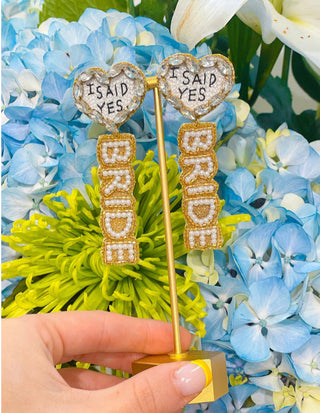 I SAID YES Bride Earrings