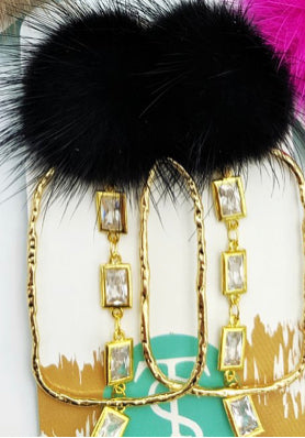Puff Crystal CZ  Hoops
