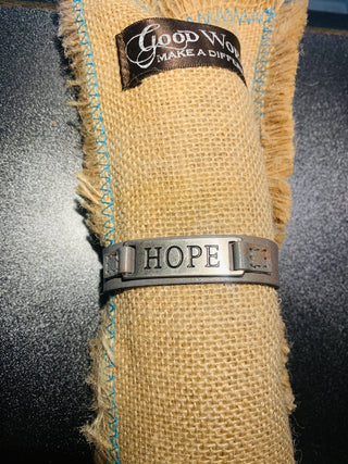 Good Works- Stamped Metal Bracelets