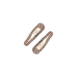 Mini Rhinestone Snap Clips - Rose Gold