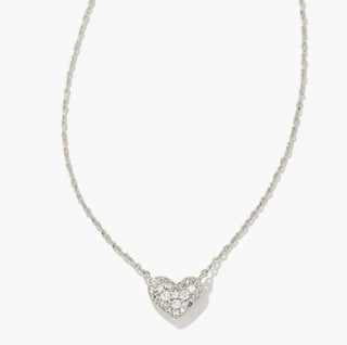 Ari Pave Crystal Heart Necklace