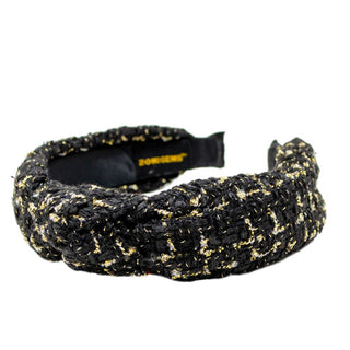Tweed Knotted Headband: Black
