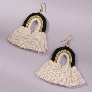 Suki Rainbow Cotton Black Statement Earrings