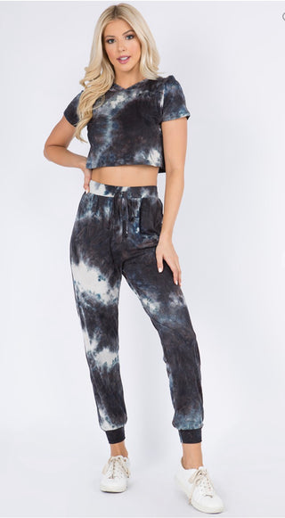 SHORT SLEEVE HOODIE TIE DYE SET