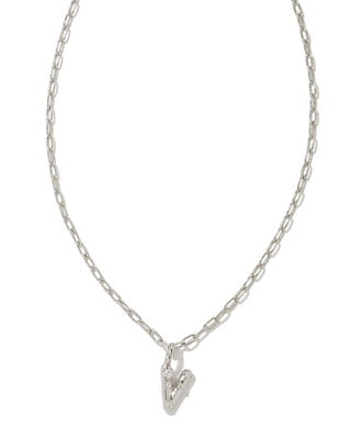 Crystal Letter Silver Short Pendant Necklace