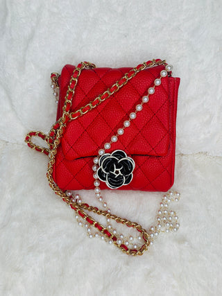 Red Flower Chanel Crossbody