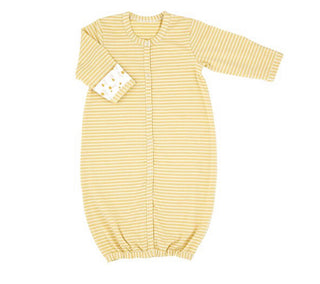 Gown - Gold Star Stripe Newborn