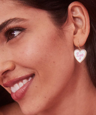 Love U Gold Drop Earrings