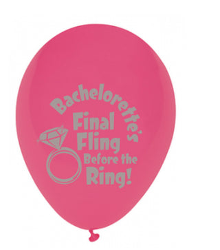 Bachelorette's Last Night Out! - Final Fling Before the Ring Balloons - 6 Pack