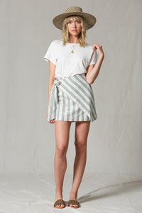 Black and Ivory Striped Skirt