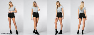 Vervet High Rise Black Shorts