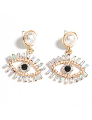 Marli Swarovski Clear Crystal Eyelash & Pearl Accent Earring