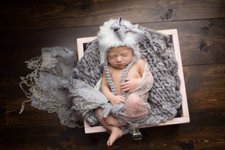 White Specialty Yarn Handmade Heirloom Bow Gift Baby Hat