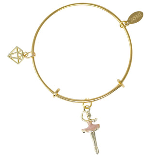 Ballerina & Gem Gold Bangle Bracelet by ZOMI GEMS