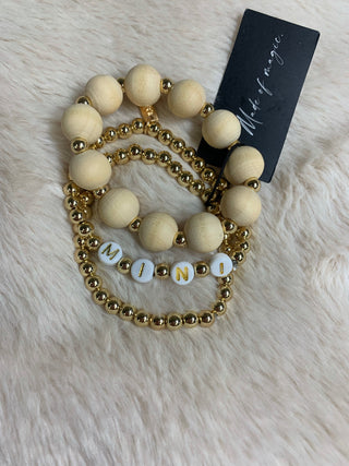 Mommy & Me Wood Beaded Bracelet Set
