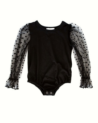 Destinee Sheer Dot Sleeve Leotard