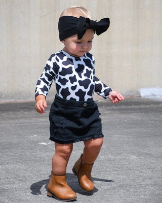 Kacey Long Sleeve Leotard - Cow print