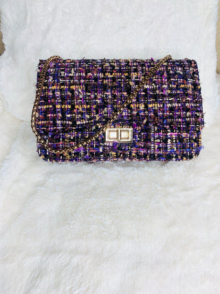 Multi Colored Tweed Purse