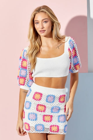 Jeanie Crochet Knit Set