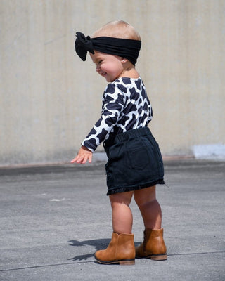 Kacey Long Sleeve Leotard - Cow print