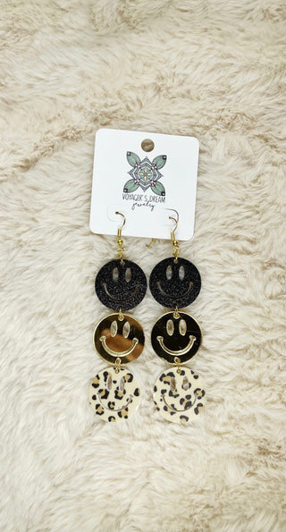 Happy Face Acrylic Earrings