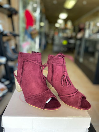 Polka Burgundy Booties