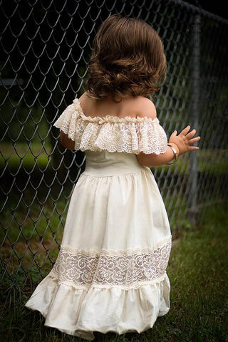 Cotton & Lace Flutter Maxi Dress