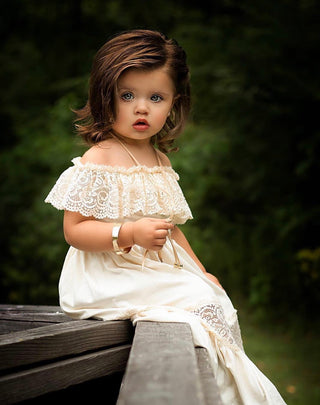 Cotton & Lace Flutter Maxi Dress