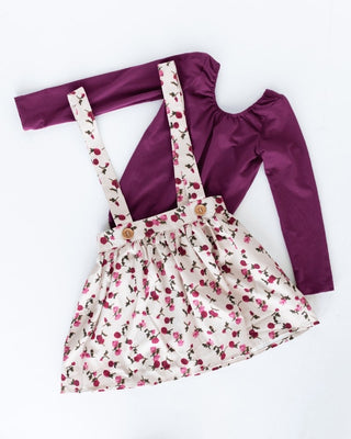 Daphne Suspender Skirt - Rose Berry
