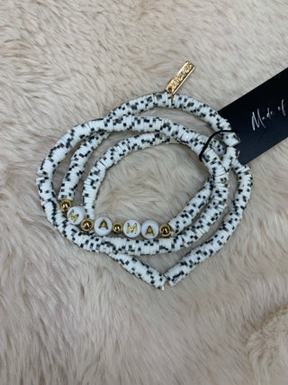 Mommy & Me Dalmatian Beaded  Bracelet Set