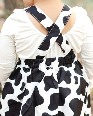 Daphne Suspender Skirt - Cow print