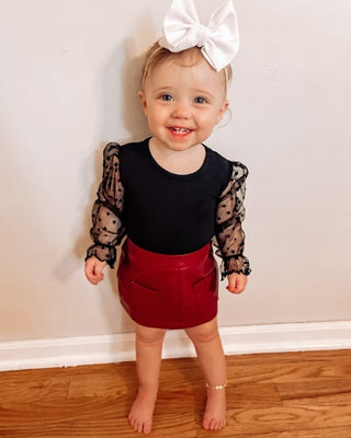 Destinee Sheer Dot Sleeve Leotard