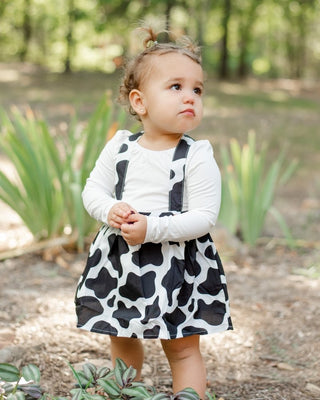 Daphne Suspender Skirt - Cow print