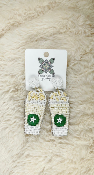 Starbucks Beaded Earrings