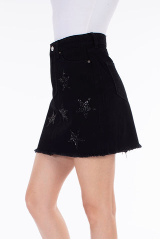 Mini Skirt With Star Stud Patch