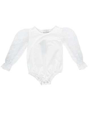 Destinee Sheer Dot Sleeve Leotard