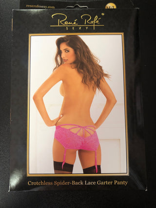 Crotchless Spider-Back Lace Garter Panty
