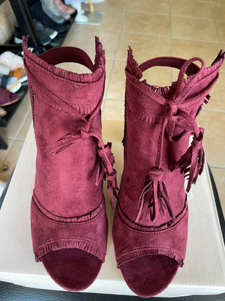 Polka Burgundy Booties