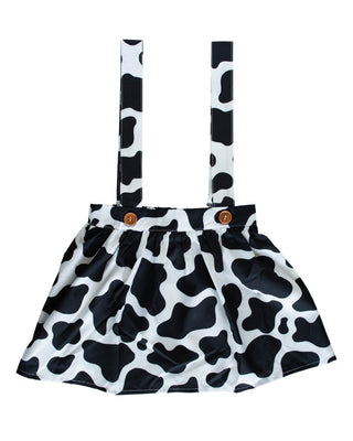 Daphne Suspender Skirt - Cow print
